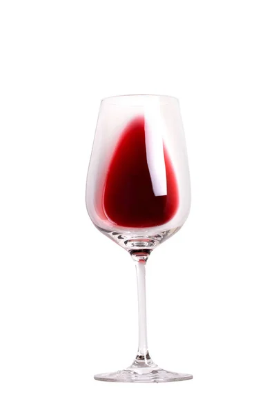 Glas Rotwein Vorhanden Weinglas Isoliert Auf Weißem Hintergrund — Stockfoto