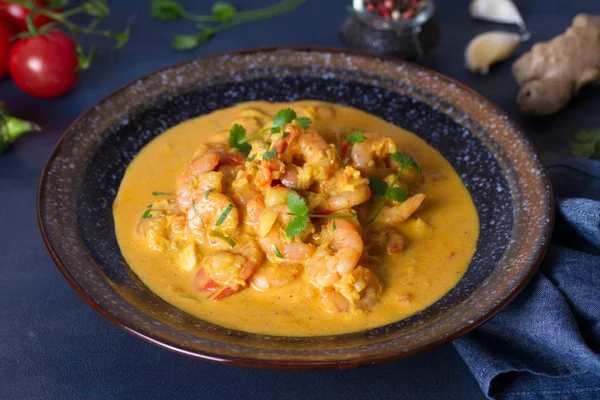 Cuenco Camarones Curry — Foto de Stock