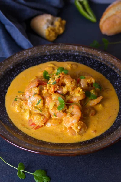 Cuenco Camarones Curry — Foto de Stock