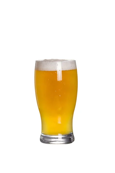 Bicchiere Birra Birra Grano Weissbier Witbier Isolata Sfondo Bianco Immagine — Foto Stock