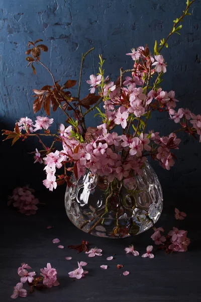 Flores Fruto Primavera Vaso Buquê Flores — Fotografia de Stock