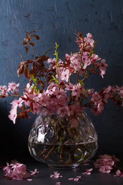 Våren Frukt Blommor Vas Blombukett — Stockfoto