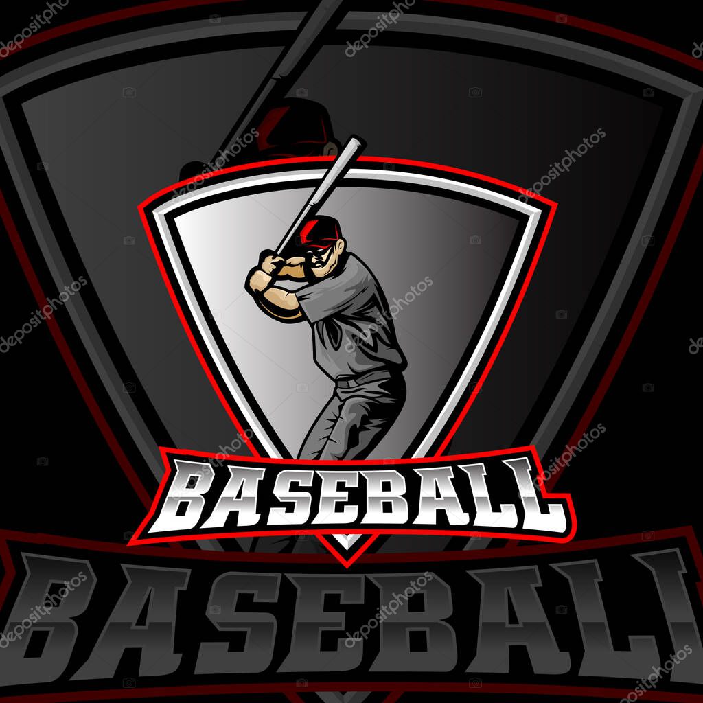 Illustration of a logo for a baseball club in the mascot style