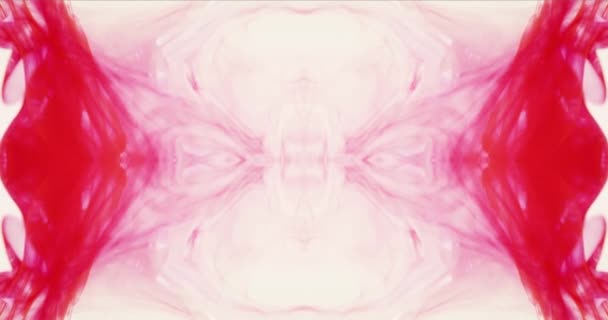 Wunderbares Twirling Fluid Crimson Pigment Fractal — Stockvideo