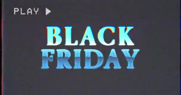 Black Friday Old School VHS Anúncio — Vídeo de Stock