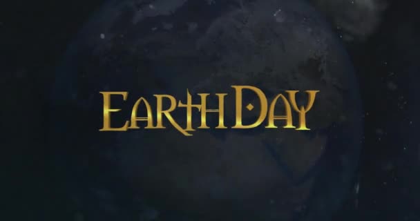 Earth Day Globe Space Letters för 22 april — Stockvideo