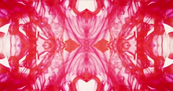 Восхитительная жидкостная воронка мерцающая рубиновая цветная форма — стоковое видео