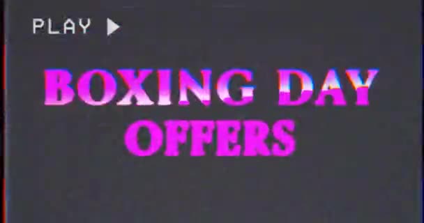 Boxing Day Offers Betamax VHS Design — Stock Video