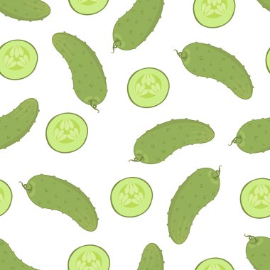 salatalık. Vektör seamless modeli.