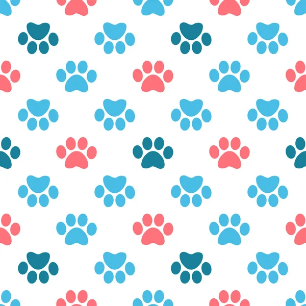 Paw Print.Vector seamless pattern — Stock Vector