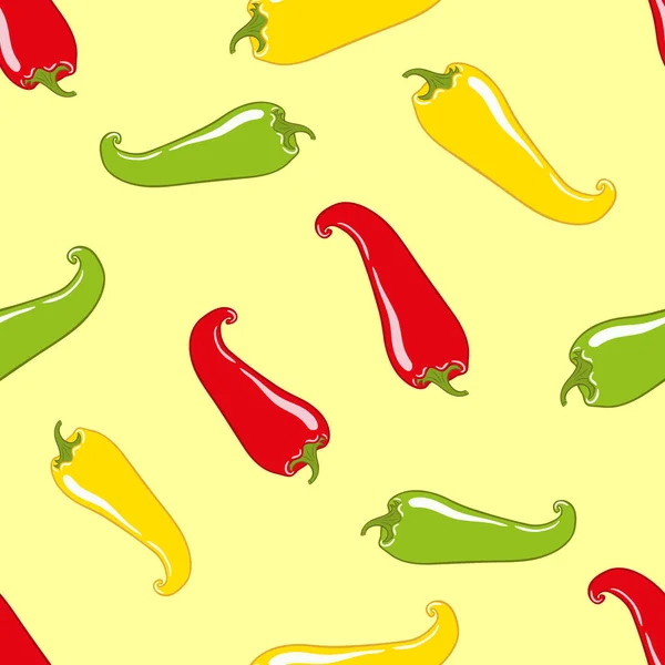Chilli pepper seamless pattern. vector illustration — Stock Vector