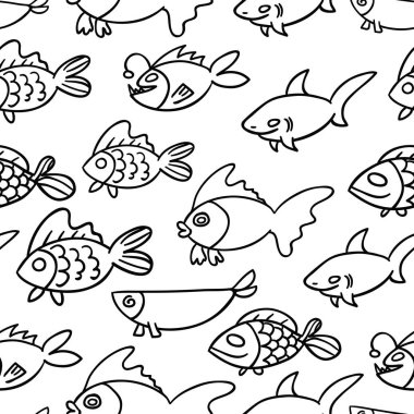 Balık. Vektör seamless modeli