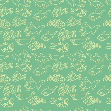 Balık. Vektör seamless modeli