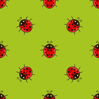 uğur böceği. Vektör seamless modeli.