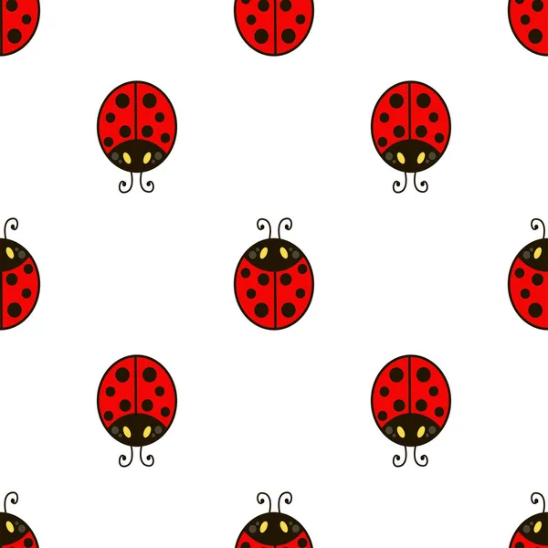 Ladybug.Vector patrón sin costura . — Vector de stock