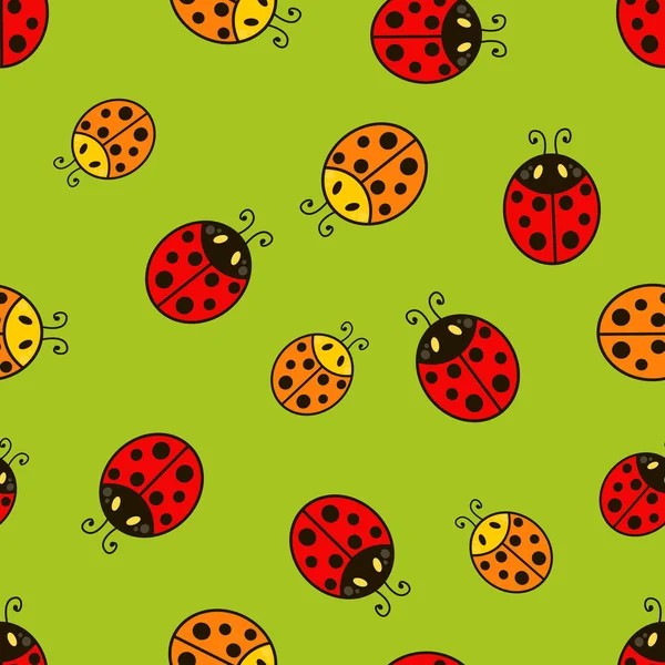 Ladybug.Vector patrón sin costura . — Vector de stock