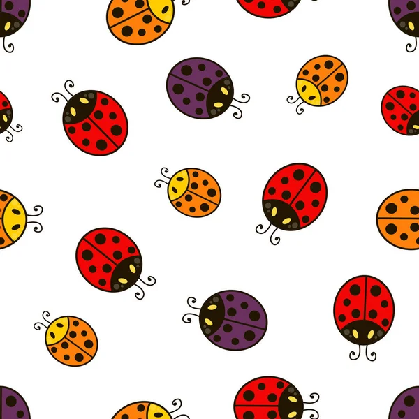 Ladybug.Vector seamless pattern. — Stock Vector