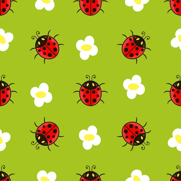 Ladybug.Vector безseamless узор . — стоковый вектор
