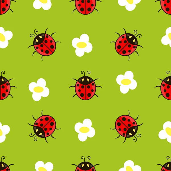 Ladybug.vector nahtloses Muster. lizenzfreie Stockillustrationen