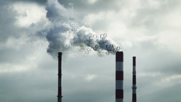 Inquinamento atmosferico. Camini — Video Stock