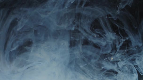 Encre aquarelle blanche ou lait dans l'eau sur fond noir. Contexte abstrait .