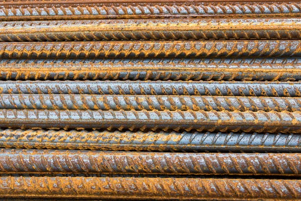 Rezavé ocelové výztuže — Stock fotografie