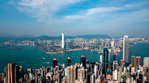 Beroemde uitzicht op Hong Kong - timelapse — Stockvideo