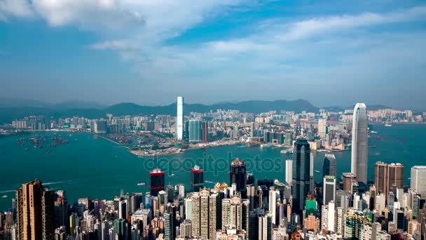 Знаменитый вид Гонконга - timelapse — стоковое видео