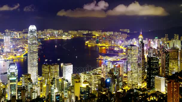 Hongkong bei Nacht — Stockvideo