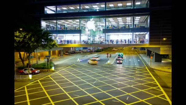 Apple Store dans le district central de Hong Kong - Time lapse — Video