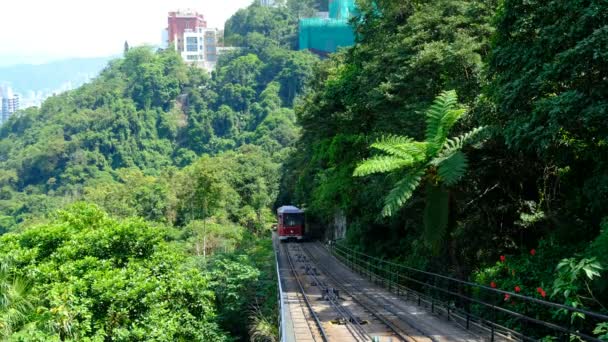 Hong Kong Hong Kong peak tramvay — Stok video