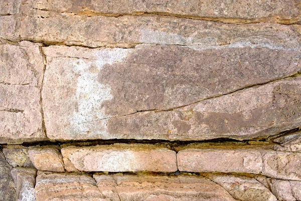 Geopark layers of sedimentary rock, in Tung Ping Chau, Hong Kong