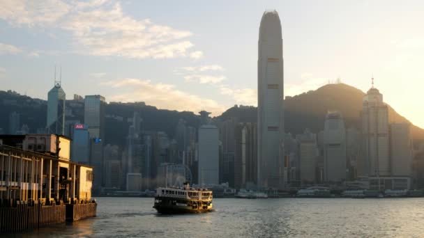 Hong Kong Novembre 2017 Victoria Harbor Hong Kong Island Skyline — Video Stock