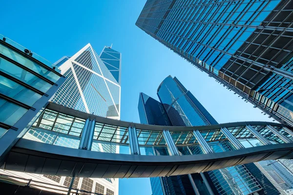 Корпоративные здания Гонконга с перспективой — стоковое фото