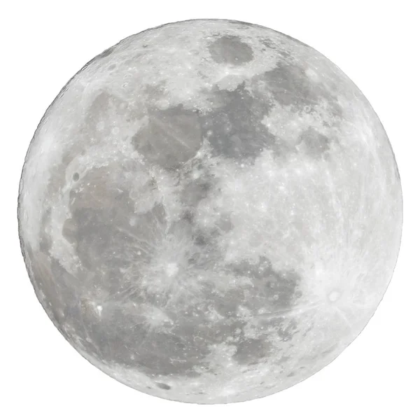 Full moon isolerade över vit bakgrund — Stockfoto