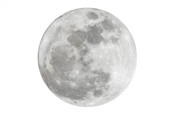 Full moon isolerade över vit bakgrund — Stockfoto