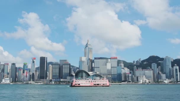 Hong Kong China Junho 2019 Victoria Harbor Hong Kong Island — Vídeo de Stock