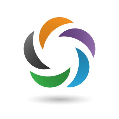 Beş Element soyut simgesi.