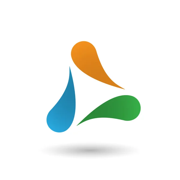 Üç damla şekilli elemanları soyut simgesi.