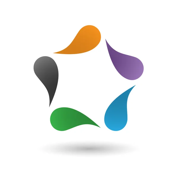 Beş damla şekilli elemanları soyut simgesi.