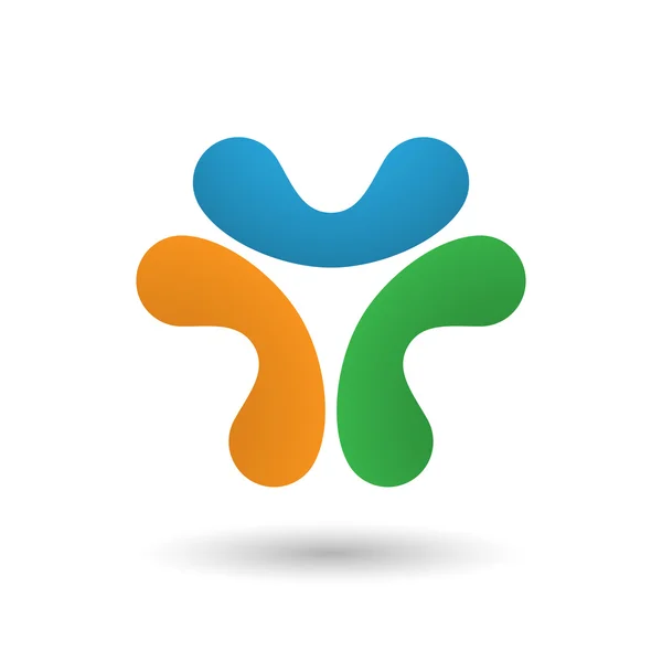 Üç eğri öğeleri soyut simgesi.