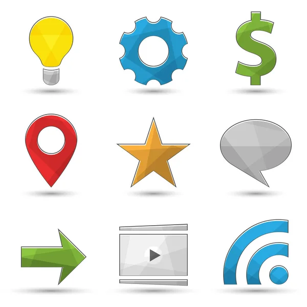 Renkli simgeler koleksiyonu.