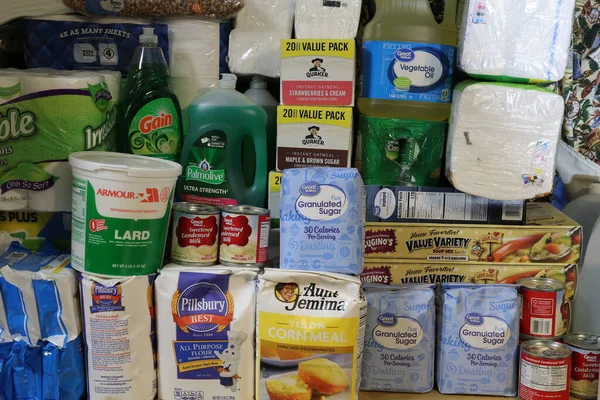 Clear Lake Usa April 2020 Stockpile Food Household Supplies — Stock Photo, Image