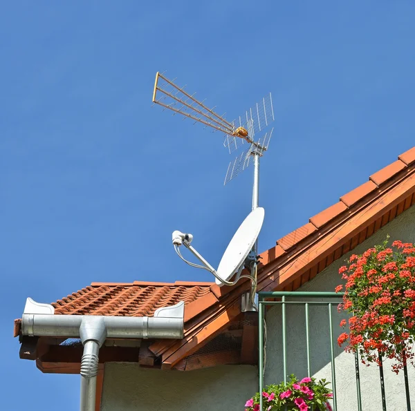 Antennas on the roof Royalty Free Stock Images