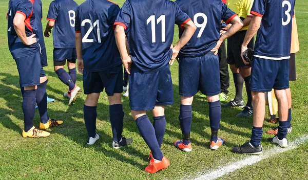 Équipe de football avant le match — Photo