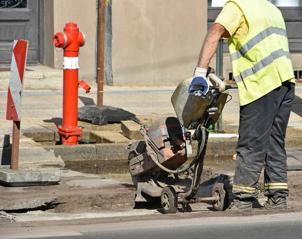 Road construction in the city — Stock Photo, Image