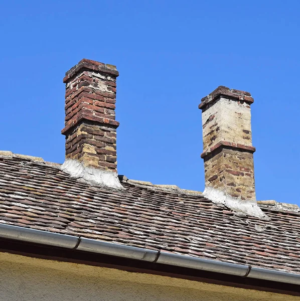 Old brick smoke stacks — Stock Photo, Image