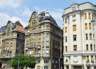 Eski apartman binaları, Budapeşte, Macaristan
