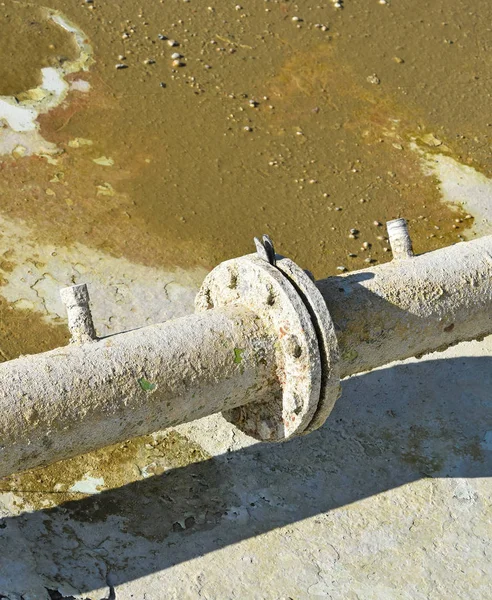 Old rusty water pipeline