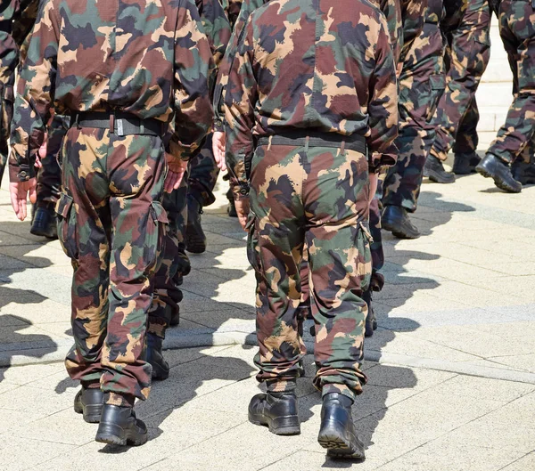 Soldiers standing in a row — Stock Photo, Image